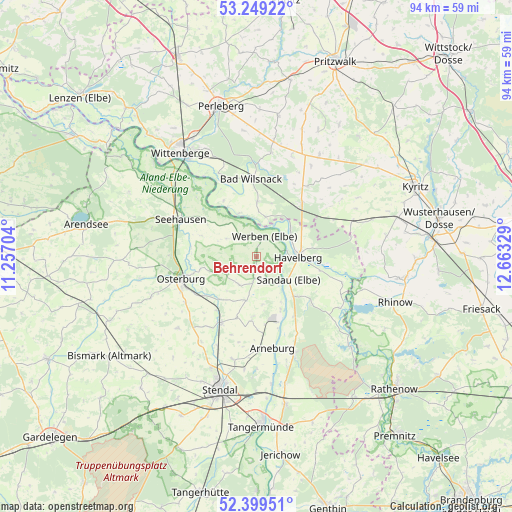 Behrendorf on map