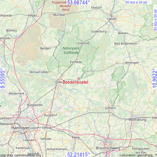 Beedenbostel on map