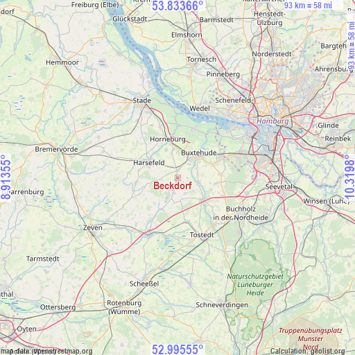 Beckdorf on map