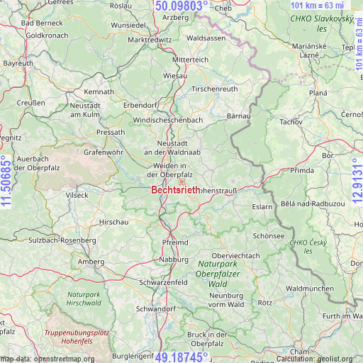 Bechtsrieth on map