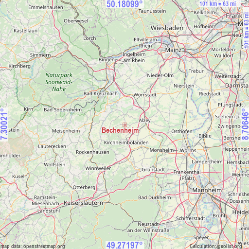 Bechenheim on map