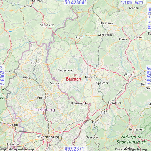 Baustert on map