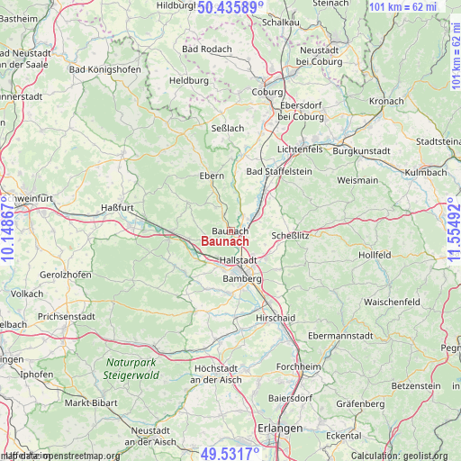Baunach on map