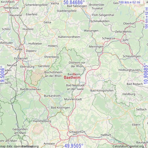 Bastheim on map