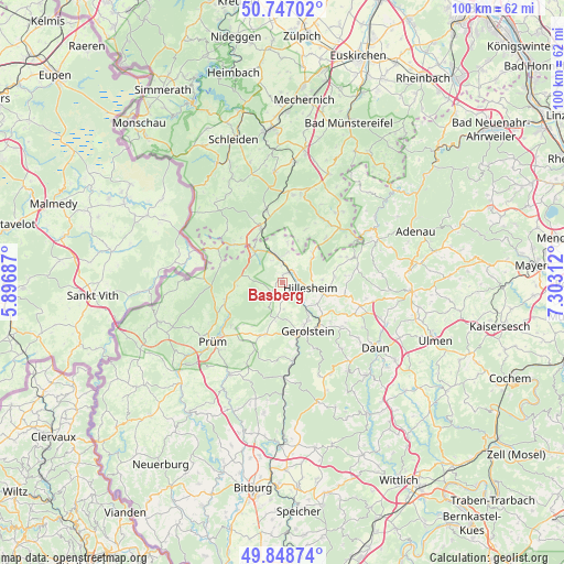 Basberg on map