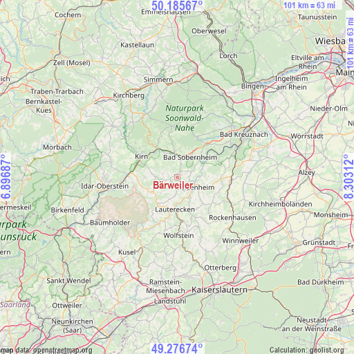 Bärweiler on map