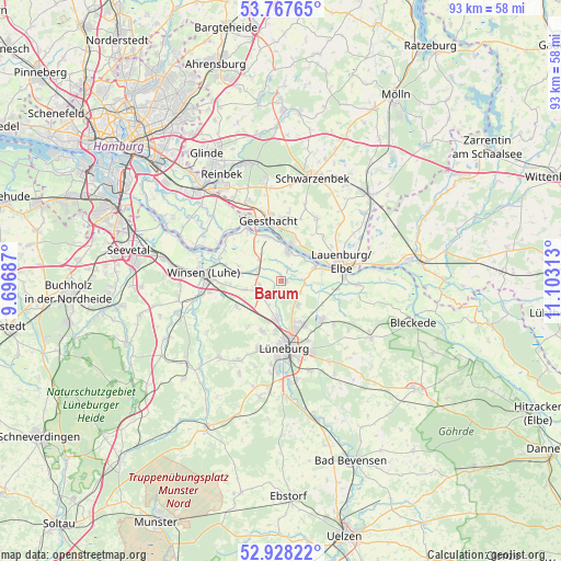 Barum on map