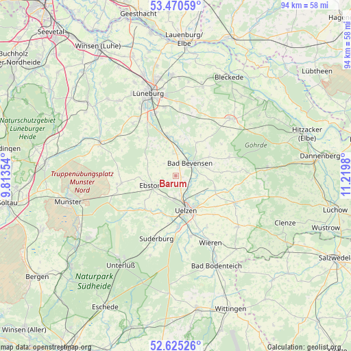 Barum on map