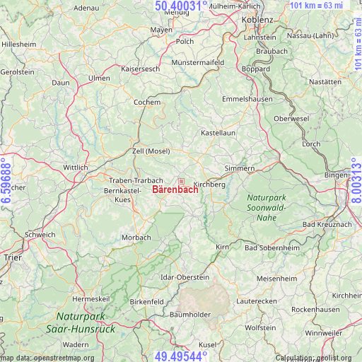 Bärenbach on map