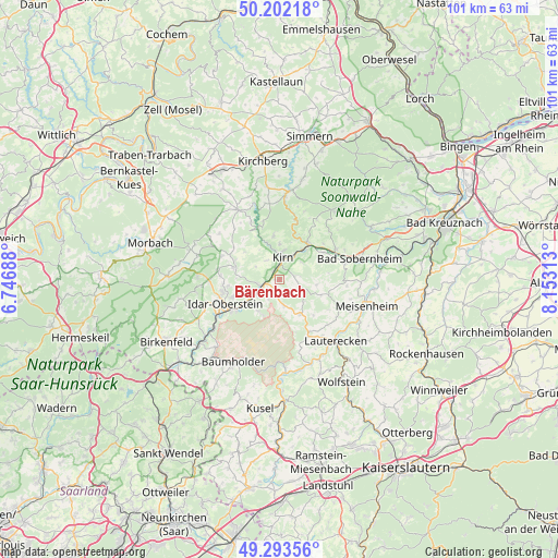 Bärenbach on map