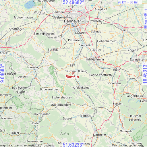 Banteln on map