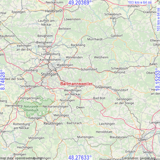 Baltmannsweiler on map