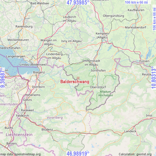 Balderschwang on map
