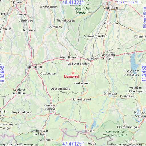 Baisweil on map