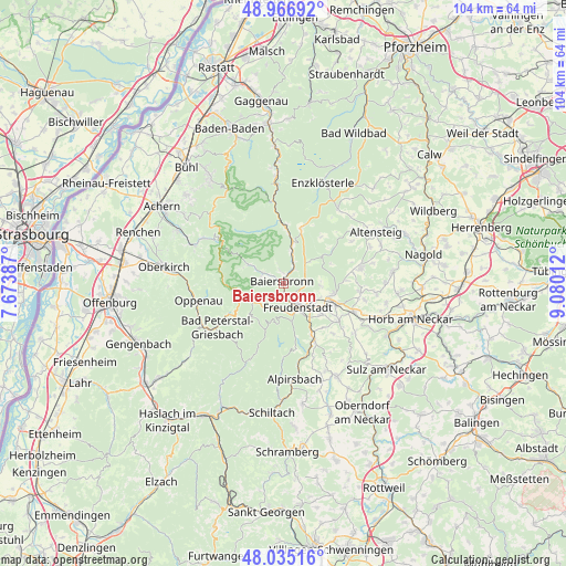 Baiersbronn on map