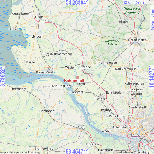 Bahrenfleth on map