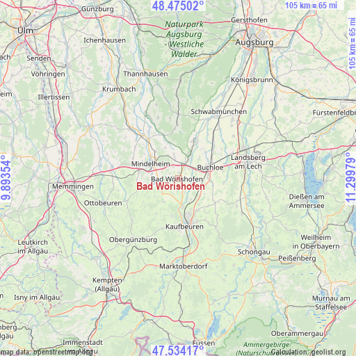 Bad Wörishofen on map