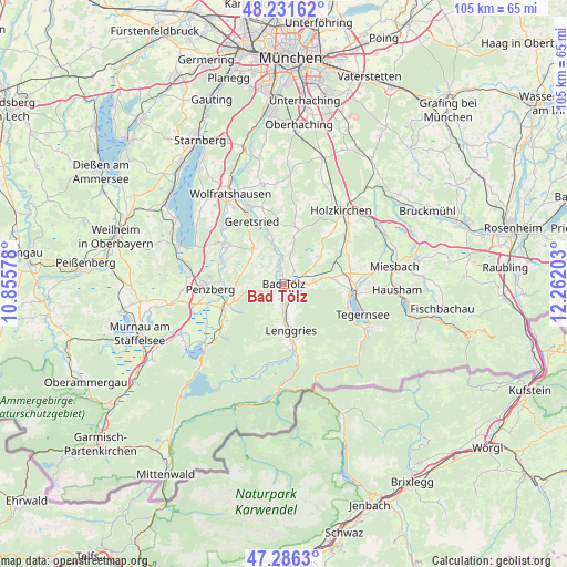 Bad Tölz on map