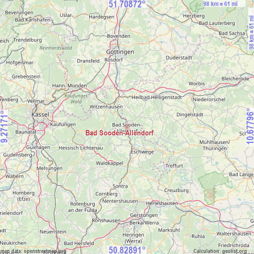Bad Sooden-Allendorf on map