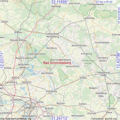 Bad Schmiedeberg on map