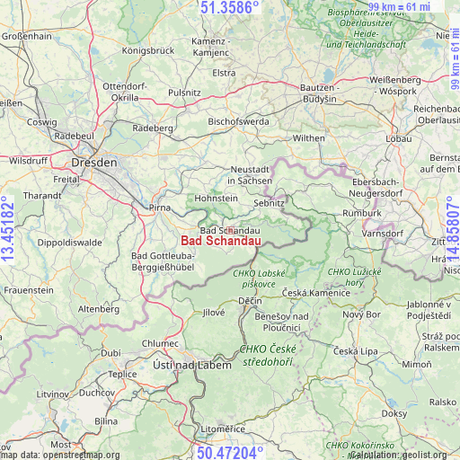 Bad Schandau on map