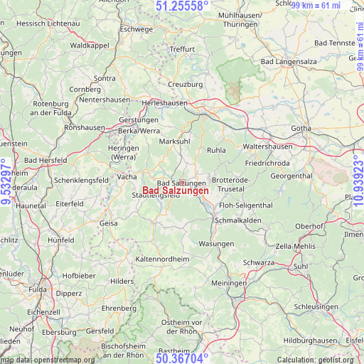 Bad Salzungen on map