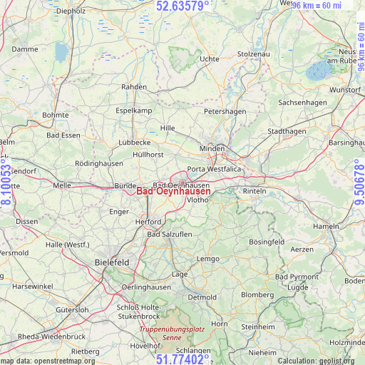 Bad Oeynhausen on map