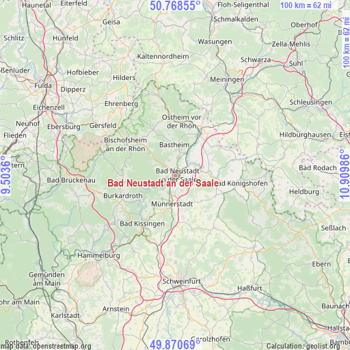Bad Neustadt an der Saale on map
