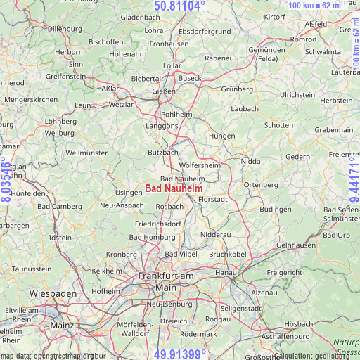 Bad Nauheim on map
