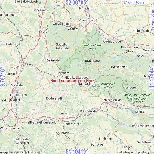 Bad Lauterberg im Harz on map