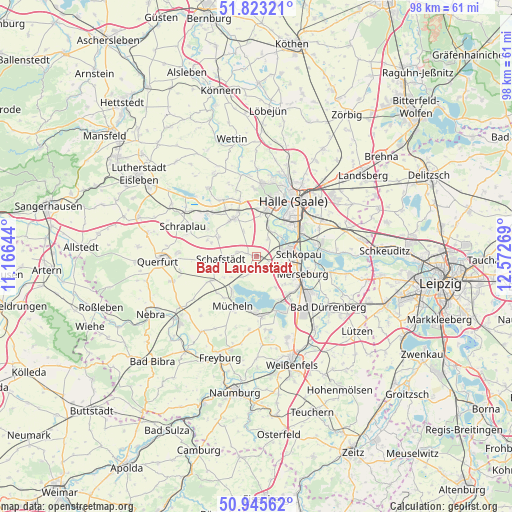 Bad Lauchstädt on map