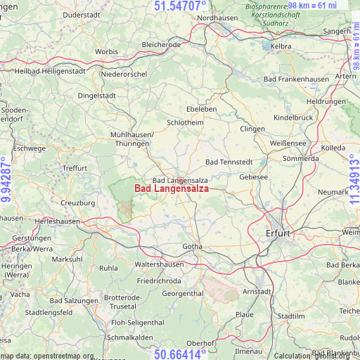 Bad Langensalza on map