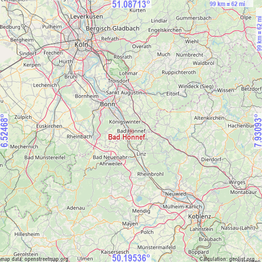 Bad Honnef on map