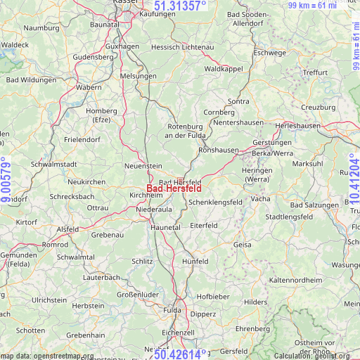 Bad Hersfeld on map