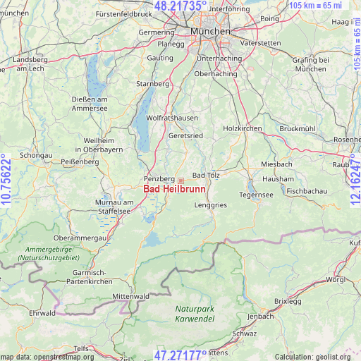 Bad Heilbrunn on map