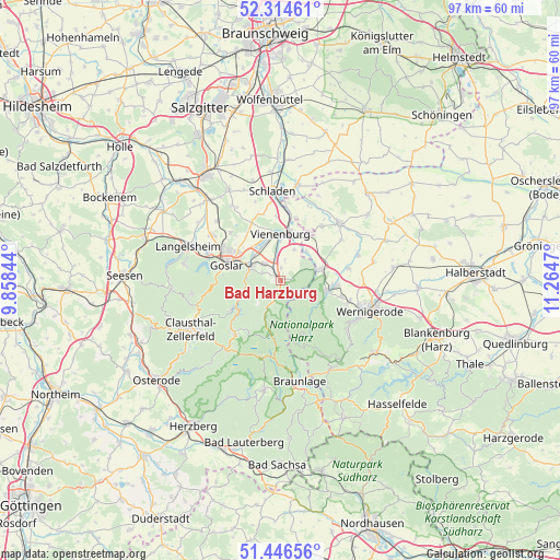 Bad Harzburg on map