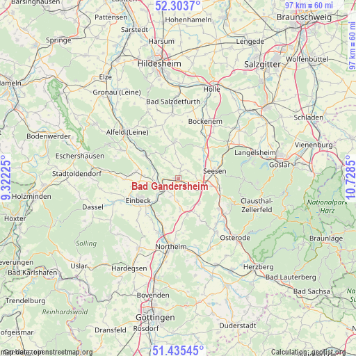 Bad Gandersheim on map