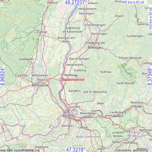 Badenweiler on map