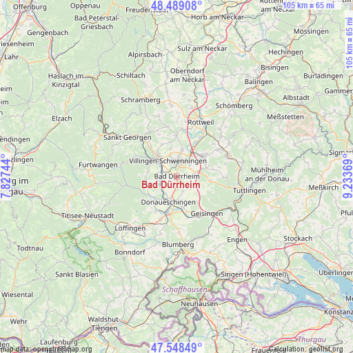 Bad Dürrheim on map