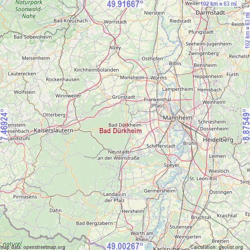 Bad Dürkheim on map