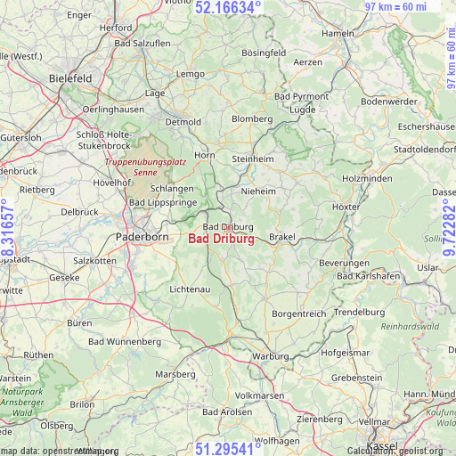 Bad Driburg on map