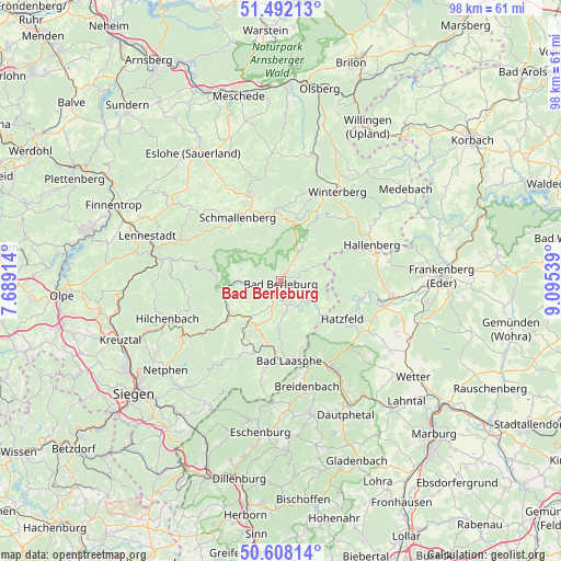 Bad Berleburg on map