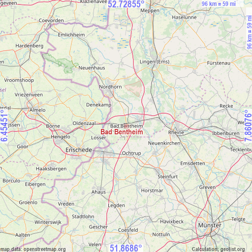 Bad Bentheim on map
