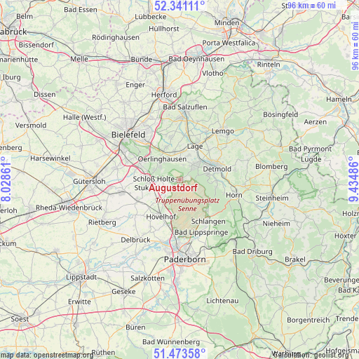 Augustdorf on map