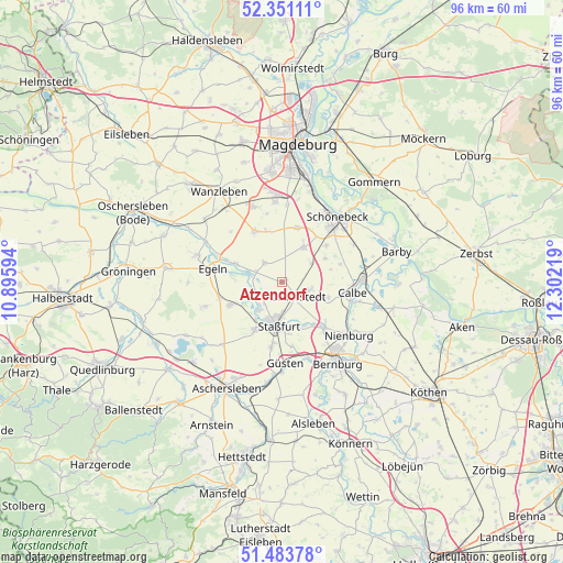Atzendorf on map
