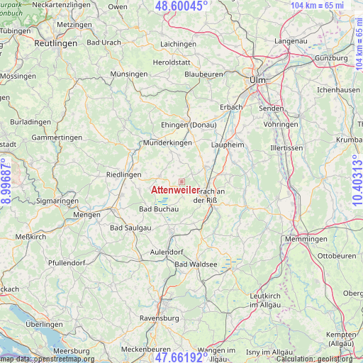 Attenweiler on map