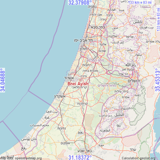 Bnei Ayish on map