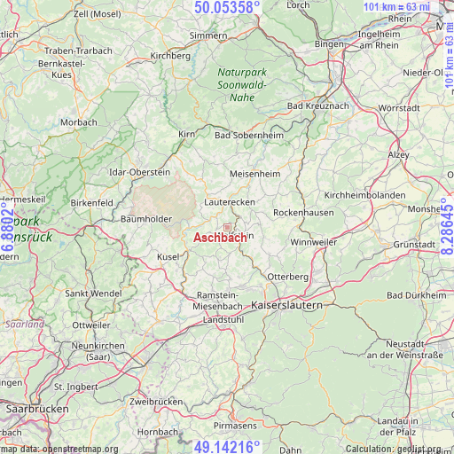 Aschbach on map