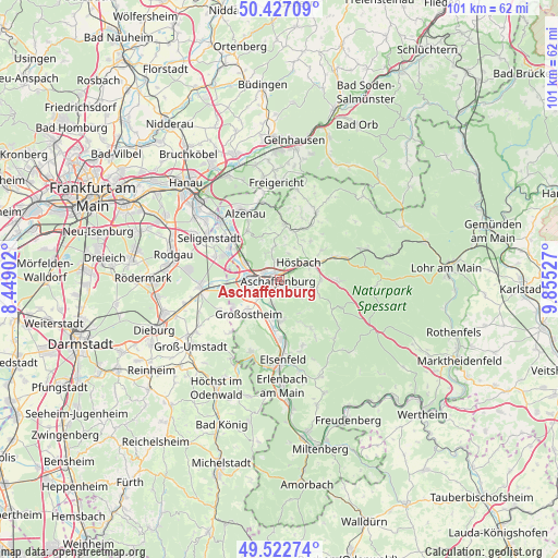 Aschaffenburg on map