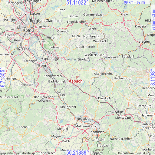 Asbach on map